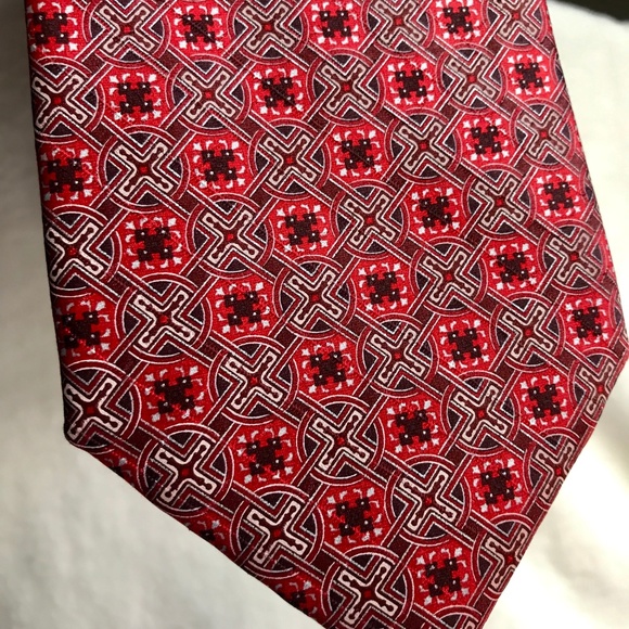 Ermenegildo Zegna Tie CARDINAL Red pattern Silk - Picture 6 of 7